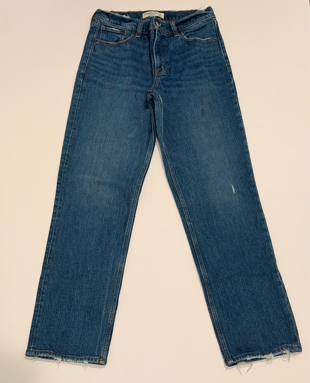 Abercrombie & Fitch The 90s Straight Low Rise Jeans Women's 28 6R Blue Denim Y2K
